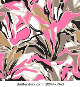 Floral brush strokes seamless pattern background for fashion prints, graphics, backgrounds and crafts