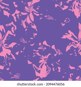 Floral brush strokes seamless pattern background for fashion prints, graphics, backgrounds and crafts