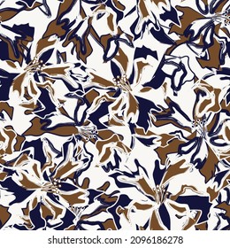 Rodamientos de pincel floral fondo de patrón sin fisuras para impresiones de moda, gráficos, fondos y artesanías