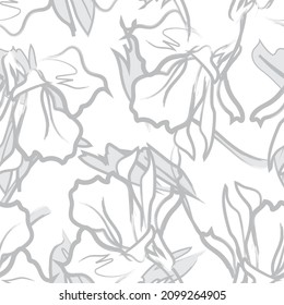 Floral brush strokes seamless pattern background for fashion textiles, graphics, backgrounds and crafts