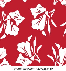 Floral brush strokes seamless pattern background for fashion textiles, graphics, backgrounds and crafts