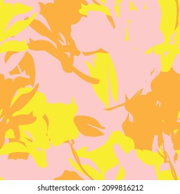 Floral brush strokes seamless pattern background for fashion textiles, graphics, backgrounds and crafts