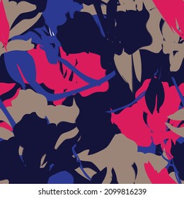 Floral brush strokes seamless pattern background for fashion textiles, graphics, backgrounds and crafts
