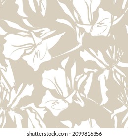 Floral brush strokes seamless pattern background for fashion textiles, graphics, backgrounds and crafts