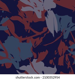 Floral brush strokes seamless pattern background for fashion textiles, graphics, backgrounds and crafts