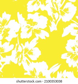 Floral brush strokes seamless pattern background for fashion textiles, graphics, backgrounds and crafts