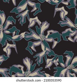 Floral brush strokes seamless pattern background for fashion prints, graphics, backgrounds and crafts