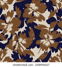 Floral brush strokes seamless pattern background for fashion textiles, graphics, backgrounds and crafts