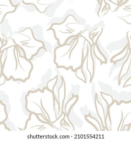 Floral brush strokes seamless pattern background for fashion textiles, graphics, backgrounds and crafts