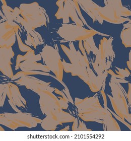 Rodajes de pincel floral fondo de patrón sin fisuras para textiles de moda, gráficos, fondos y artesanías
