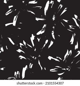 Floral brush strokes seamless pattern background for fashion textiles, graphics, backgrounds and crafts