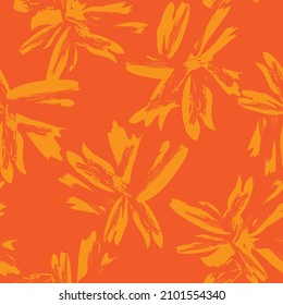 Floral brush strokes seamless pattern background for fashion textiles, graphics, backgrounds and crafts