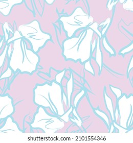 Floral brush strokes seamless pattern background for fashion textiles, graphics, backgrounds and crafts