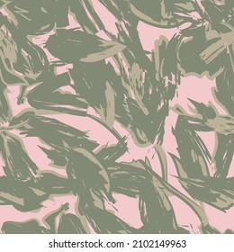 Floral brush strokes seamless pattern background for fashion textiles, graphics, backgrounds and crafts