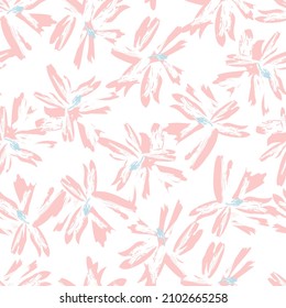 Rodajes de pincel floral fondo de patrón sin fisuras para textiles de moda, gráficos, fondos y artesanías