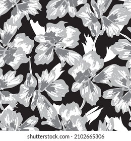 Floral brush strokes seamless pattern background for fashion textiles, graphics, backgrounds and crafts