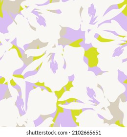 Floral brush strokes seamless pattern background for fashion textiles, graphics, backgrounds and crafts