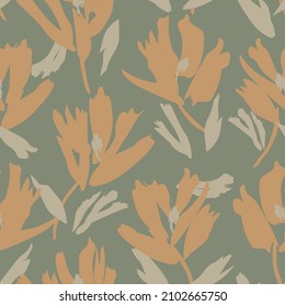 Rodajes de pincel floral fondo de patrón sin fisuras para textiles de moda, gráficos, fondos y artesanías