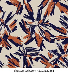 Floral brush strokes seamless pattern background for fashion textiles, graphics, backgrounds and crafts