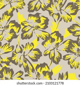 Floral brush strokes seamless pattern background for fashion textiles, graphics, backgrounds and crafts