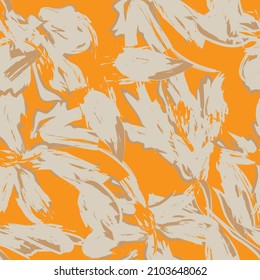 Rodajes de pincel floral fondo de patrón sin fisuras para textiles de moda, gráficos, fondos y artesanías