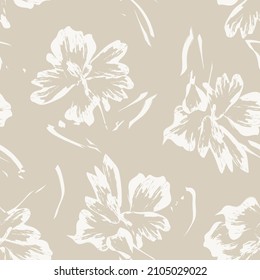 Floral brush strokes seamless pattern background for fashion textiles, graphics, backgrounds and crafts