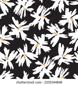 Floral brush strokes seamless pattern background for fashion textiles, graphics, backgrounds and crafts