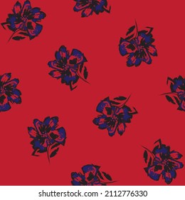 Floral brush strokes seamless pattern design for fashion textiles, graphics, backgrounds and crafts