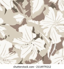 Floral brush strokes seamless pattern design for fashion textiles, graphics, backgrounds and crafts