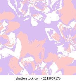 Paredes de pincel floral diseño de patrones sin fisuras para textiles de moda, gráficos, fondos y artesanías