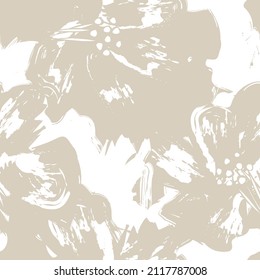 Floral brush strokes seamless pattern design for fashion textiles, graphics, backgrounds and crafts