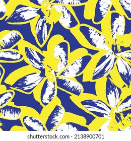Floral brush strokes seamless pattern design for fashion textiles, graphics, backgrounds and crafts