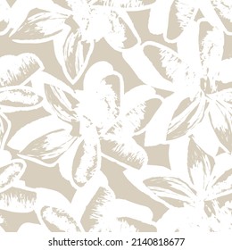 Floral brush strokes seamless pattern design for fashion textiles, graphics, backgrounds and crafts