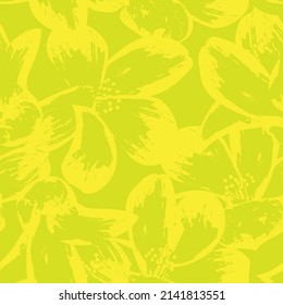 Floral brush strokes seamless pattern design for fashion textiles, graphics, backgrounds and crafts