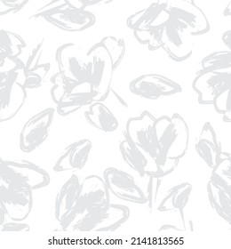 Floral brush strokes seamless pattern design for fashion textiles, graphics, backgrounds and crafts