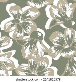 Floral brush strokes seamless pattern design for fashion textiles, graphics, backgrounds and crafts