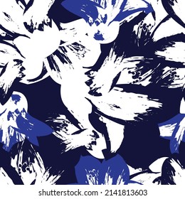 Paredes de pincel floral diseño de patrones sin fisuras para textiles de moda, gráficos, fondos y artesanías