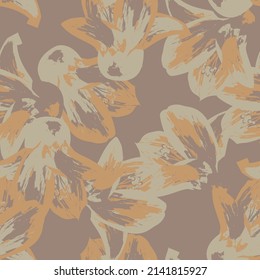 Floral brush strokes seamless pattern design for fashion textiles, graphics, backgrounds and crafts