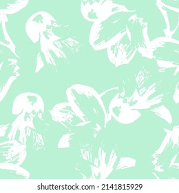 Floral brush strokes seamless pattern design for fashion textiles, graphics, backgrounds and crafts