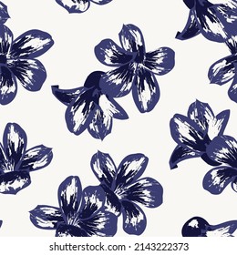 Floral brush strokes seamless pattern design for fashion textiles, graphics, backgrounds and crafts