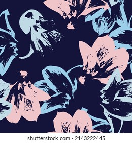Paredes de pincel floral diseño de patrones sin fisuras para textiles de moda, gráficos, fondos y artesanías