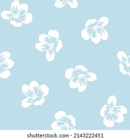 Floral brush strokes seamless pattern design for fashion textiles, graphics, backgrounds and crafts