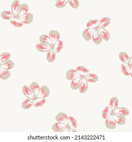 Floral brush strokes seamless pattern design for fashion textiles, graphics, backgrounds and crafts