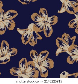 Floral brush strokes seamless pattern design for fashion textiles, graphics, backgrounds and crafts