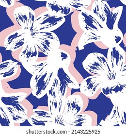 Pinselstriche mit floralem Pinsel nahtloses Muster für Modetextilien, Grafiken, Hintergründe und Handwerkskunst
