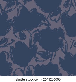 Floral brush strokes seamless pattern design for fashion textiles, graphics, backgrounds and crafts