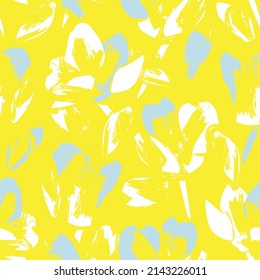 Floral brush strokes seamless pattern design for fashion textiles, graphics, backgrounds and crafts
