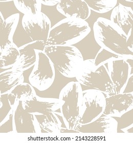 Floral brush strokes seamless pattern design for fashion textiles, graphics, backgrounds and crafts