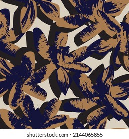 Floral brush strokes seamless pattern design for fashion textiles, graphics, backgrounds and crafts