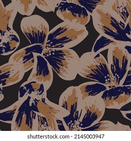 Paredes de pincel floral diseño de patrones sin fisuras para textiles de moda, gráficos, fondos y artesanías
